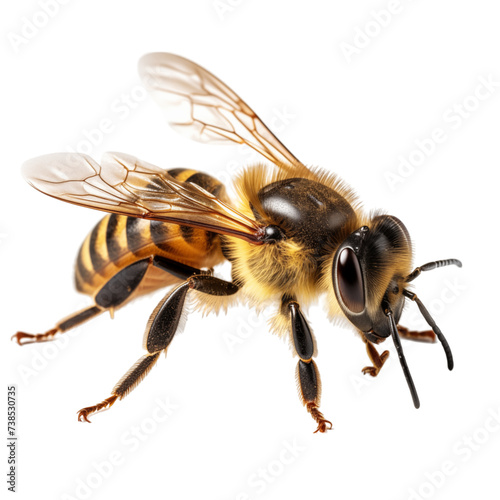 macro shot of a bee isolated on transparent background © Nitin