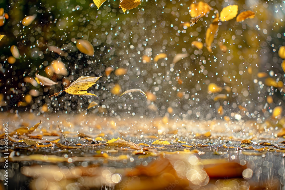 The Moment Raindrops Fall. The Beauty of Rain by Capturing the Falling and Impact of Raindrops.