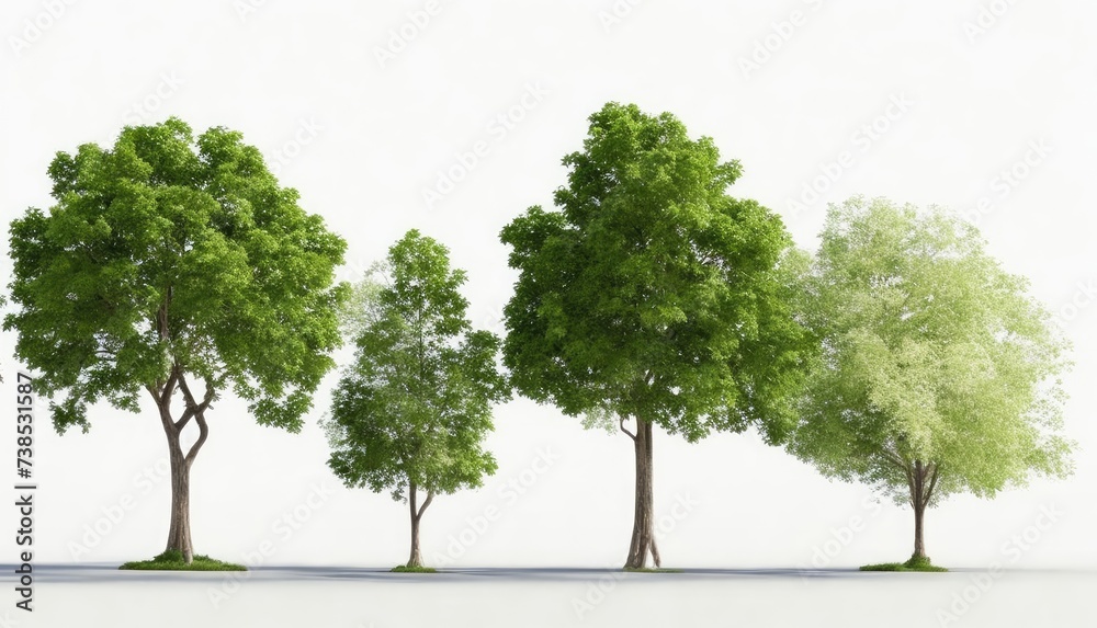 Obraz premium Group trees isolated on white background.