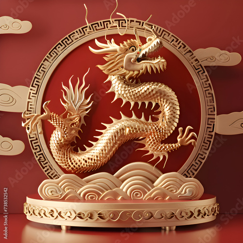 chinese new year dragon, chinese festival design concept 