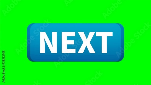 blue next button Motion Video On Green Screen In Rectangle Shape For Promotion Business Marketing Social Media
