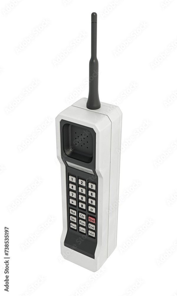 Retro cellphone isolated on transparent background. 3D illustration Retro cellphone isolated on transparent background. 3D illustration