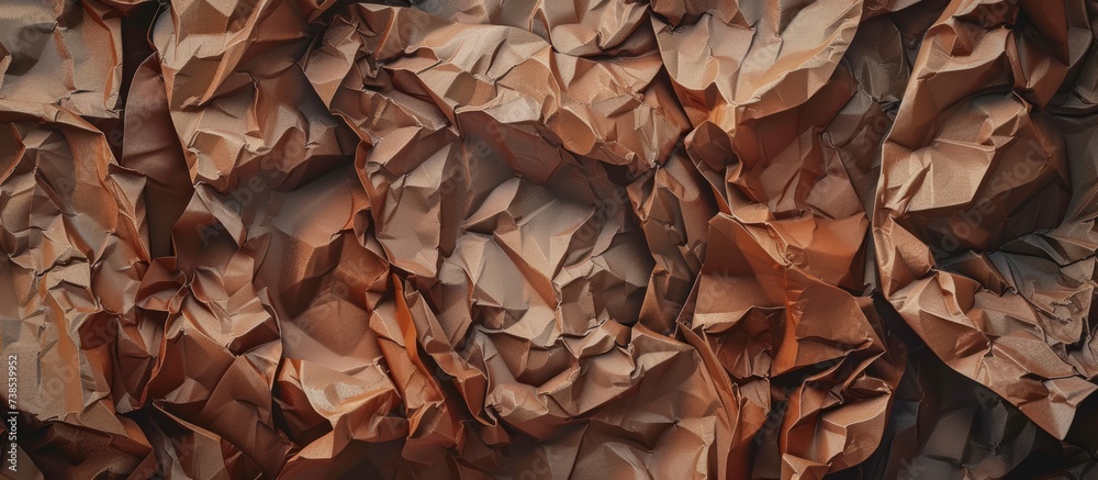 Crumpled brown paper with a textured surface.