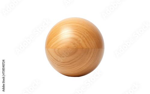 wooden ball. A wooden ball is placed on a plain white background, showcasing its simple and organic design. Isolated on a Transparent Background PNG.