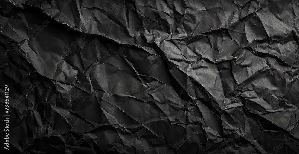 A dark black background texture, featuring a crumpled aesthetic, use of paper, and accurate and detailed elements. A dark black background texture, featuring a crumpled aesthetic, use of paper, and accurate and detailed elements.