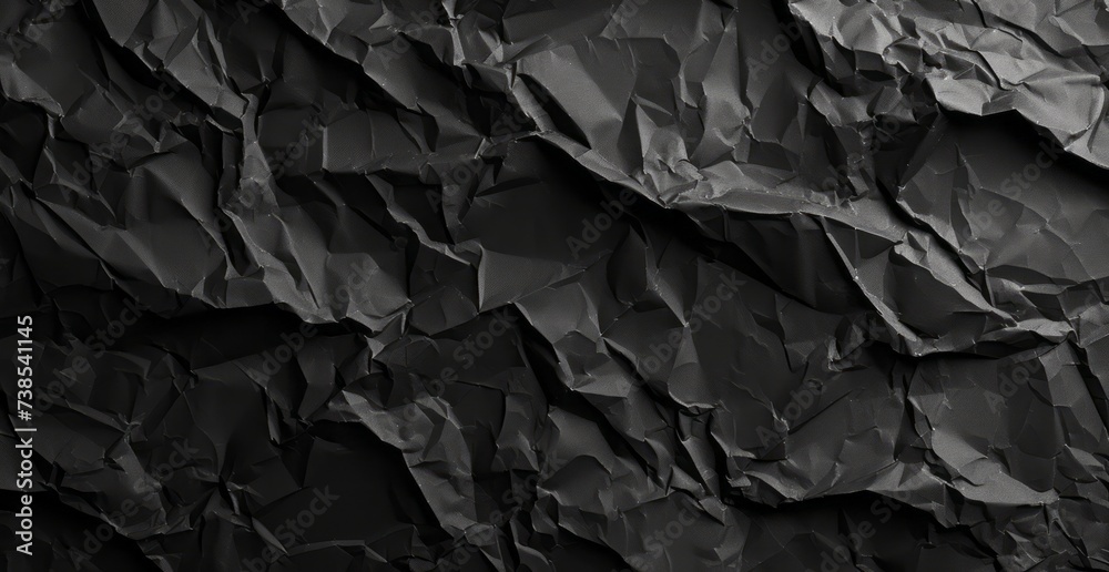 A dark black background texture, featuring a crumpled aesthetic, use of paper, and accurate and detailed elements. A dark black background texture, featuring a crumpled aesthetic, use of paper, and accurate and detailed elements.
