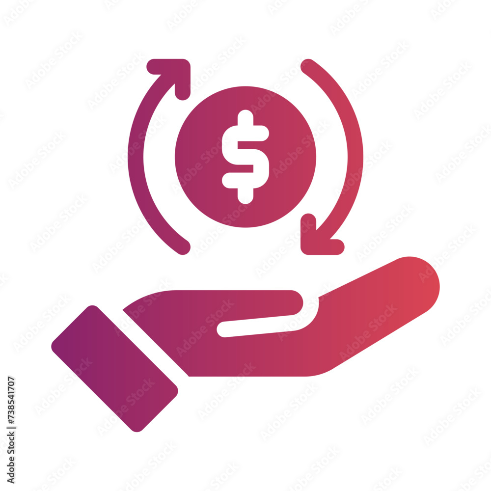 money back guarantee flat gradient icon money back guarantee flat gradient icon