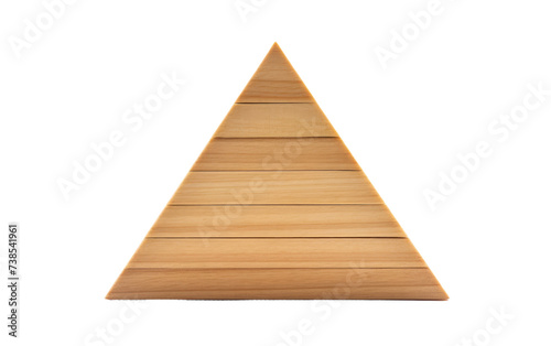 wooden Pyramid. A photo featuring a wooden triangle Isolated on a Transparent Background PNG.