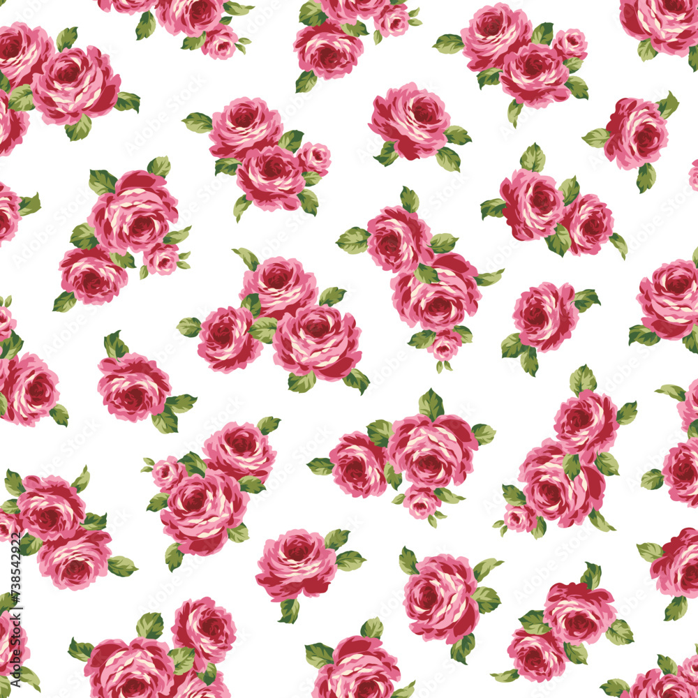 Naklejka premium Beautiful rose pattern perfect for textile design,