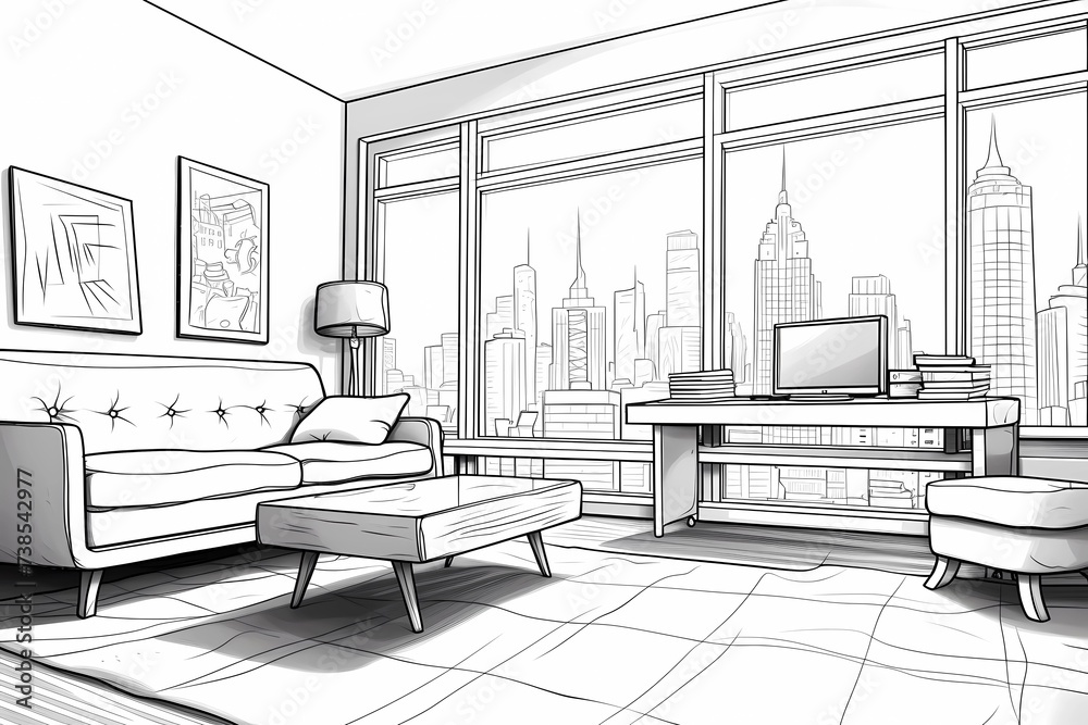 printable picture, coloring book with cozy rooms printable picture, coloring book with cozy rooms
