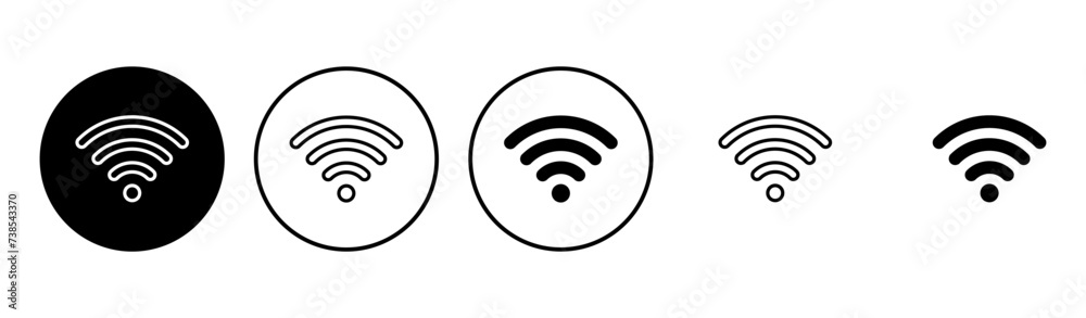 Wifi icon set. signal vector icon. Wireless icon vector Wifi icon set. signal vector icon. Wireless icon vector