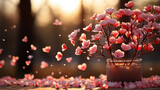 flowers and candles HD 8K wallpaper Stock Photographic Image