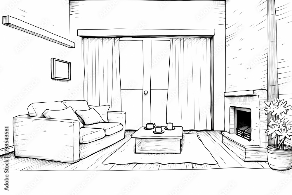printable picture, coloring book with cozy rooms printable picture, coloring book with cozy rooms