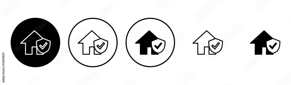 House insurance icon set. house protection icon.