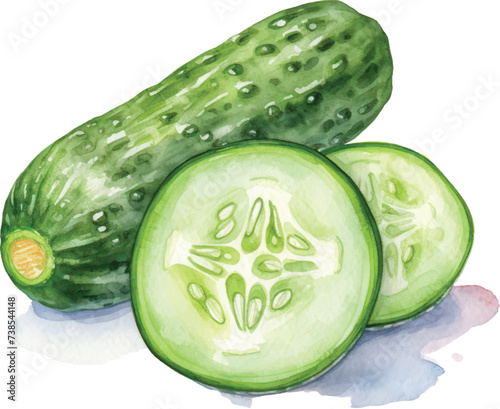 Cucumber watercolor Illustration for greeting cards, printing and other design projects.