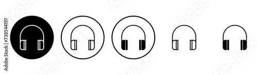 Headphone icon set. Headvector icon symbols