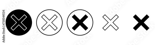 Close icon set. Delete icon vector. cross sign