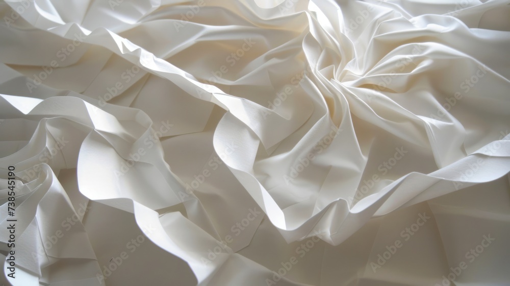 White origami art detailed folds soft shadows White origami art detailed folds soft shadows