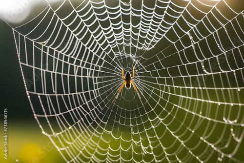 Spider Sits in the Center of a Spider Web