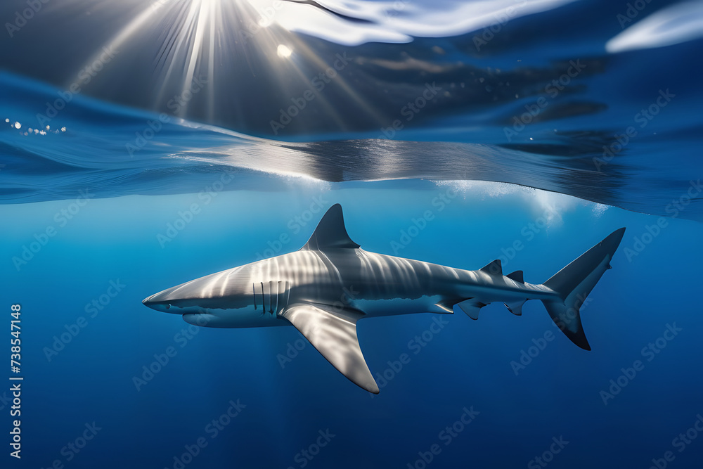 Fototapeta premium Shark Swimming in the Ocean