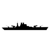 Battleship silhouette icon vector. Warship silhouette for icon, symbol or sign. Battleship symbol for military, war, navy, conflict and patrol