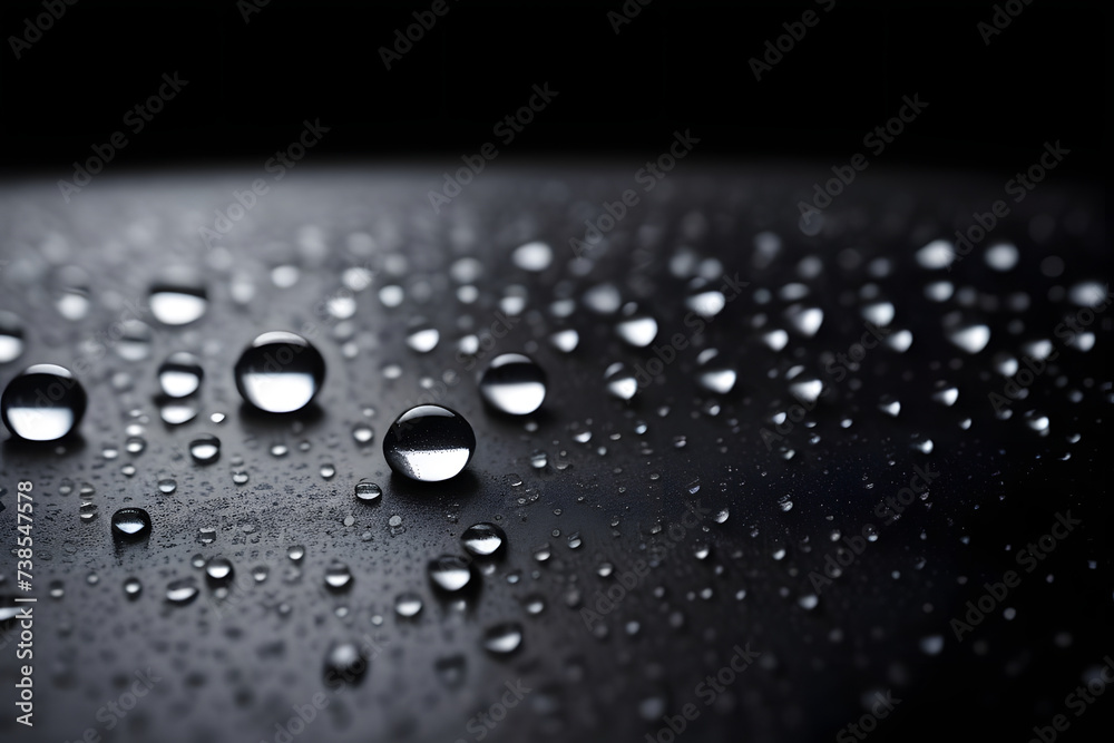 Drops of Water on a Black Surface