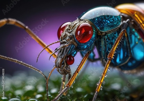 Insect World Unveiled Macro Photography of Vibrant Greenfly and Exotic Insects in the Forest © azait24