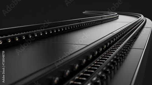 Black moving conveyor belt
