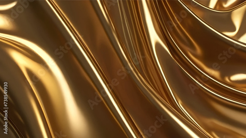 Metalic Fluid Fabric Glossy Light Liquid Background Dark Gold Color