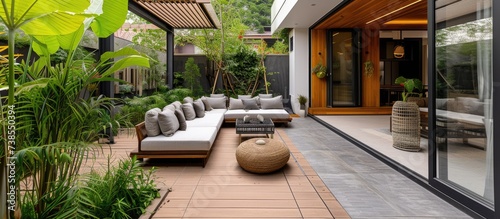 Outdoor space in a multi-room residence photo