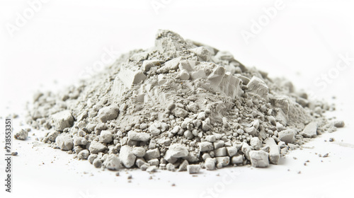 Heap of fine white powder isolated.