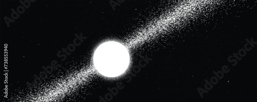 Neutron star and  ray burst in deep cosmos. Quasar energy star in space . Pulsar star . Magnetar. Noise texture  .Vector illustration