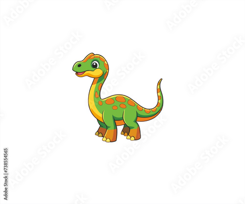 cute dinosaur walking character mascot illustration