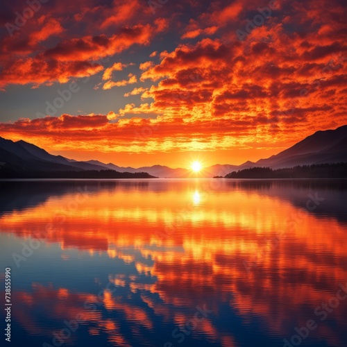 sunrise in lake. sunrise in the morning sunrise in lake. sunrise in the morning sunset at the lake