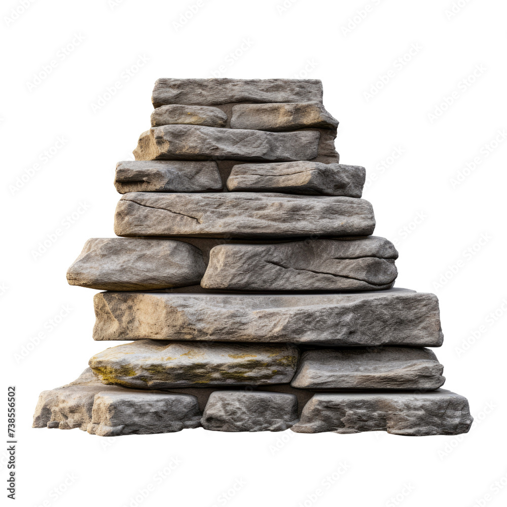 Stone make stairs on transparent background Stone make stairs on transparent background