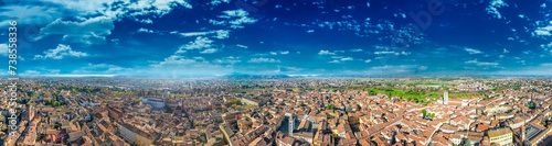 Aerial view of Lucca medieval town, Tuscany - Italy