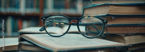 Eyeglasses on the books