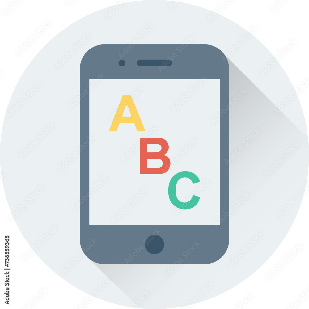 A digital education flat round icon A digital education flat round icon