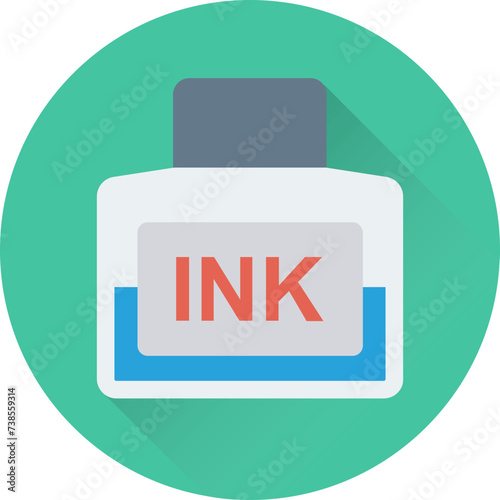 An icon of inkpot flat vector 
