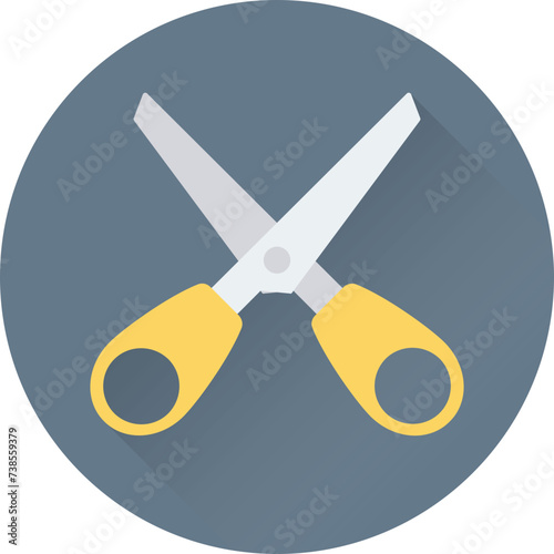 An icon of scissors flat vector 