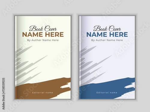 Modern style creative book cover design template with two colors.