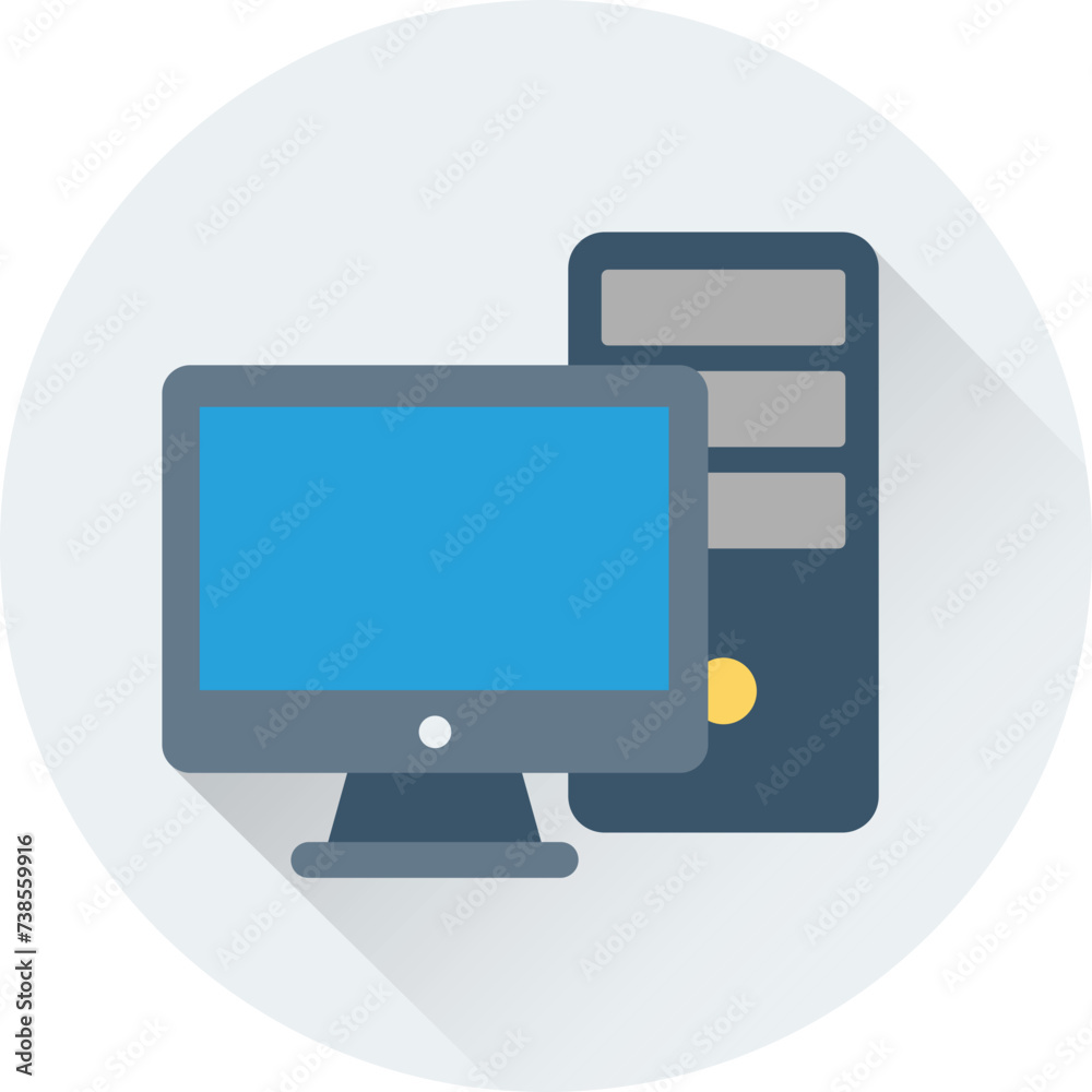 An icon of computer flat vector An icon of computer flat vector