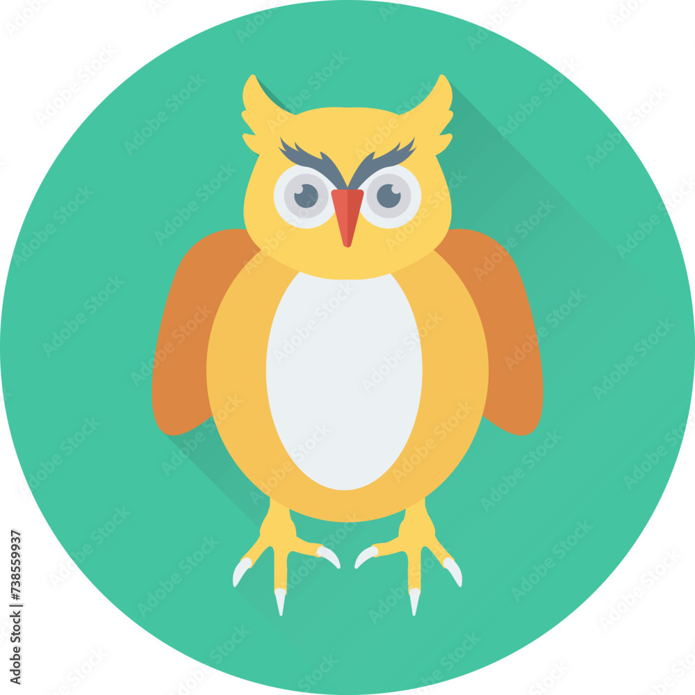 An icon of owl flat round design 