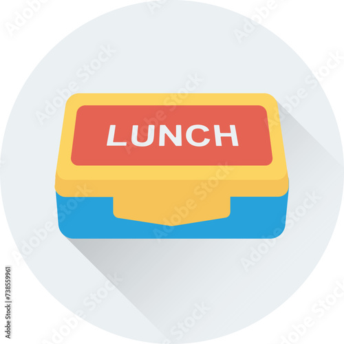 Trendy flat icon of lunch box