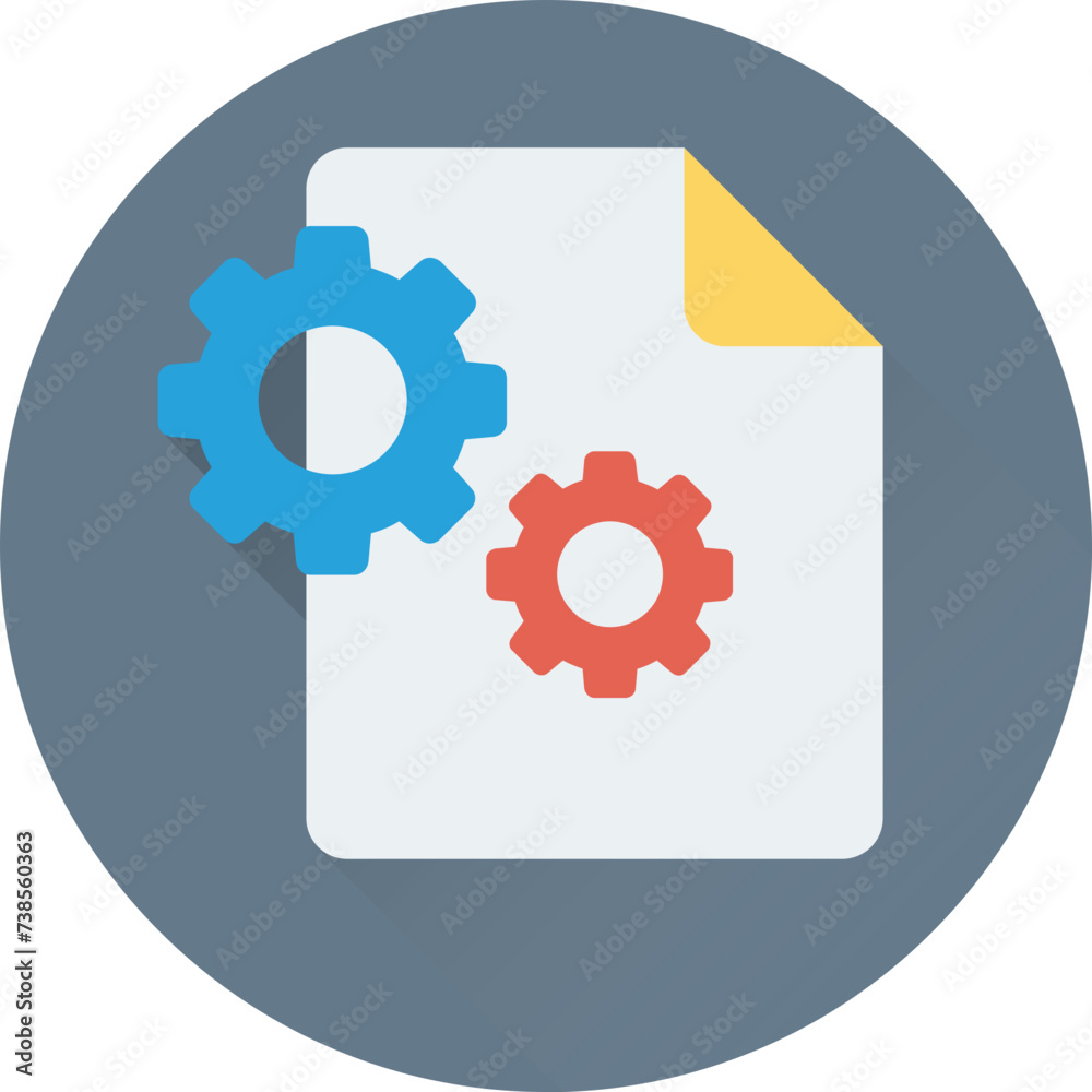 An icon of file settings flat vector An icon of file settings flat vector