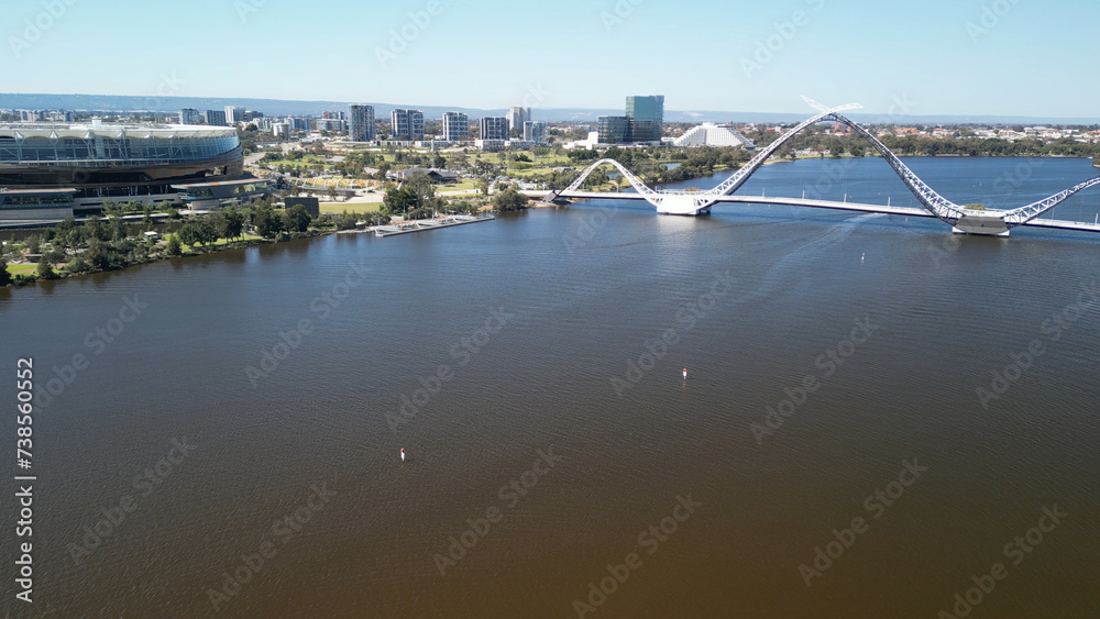 Fototapeta premium Aerial view of Claise Brook and Mardalup Park in Perth
