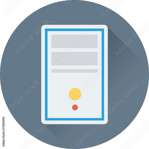 A desktop pc flat round icon