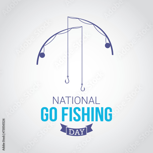 National Go Fishing Day Vector Illustration. Go Fishing Day themes design concept with flat style vector illustration. Suitable for greeting card, poster and banner. Suitable for business asset design