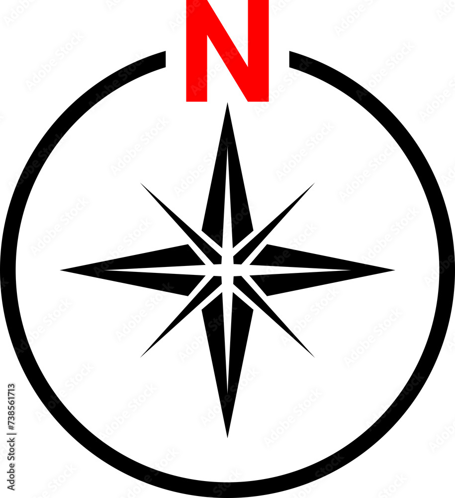 North symbol for map. North sign. North symbol for map. North sign.