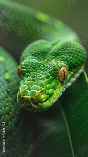 A Green Snake Nature Sleek and Sly Predator